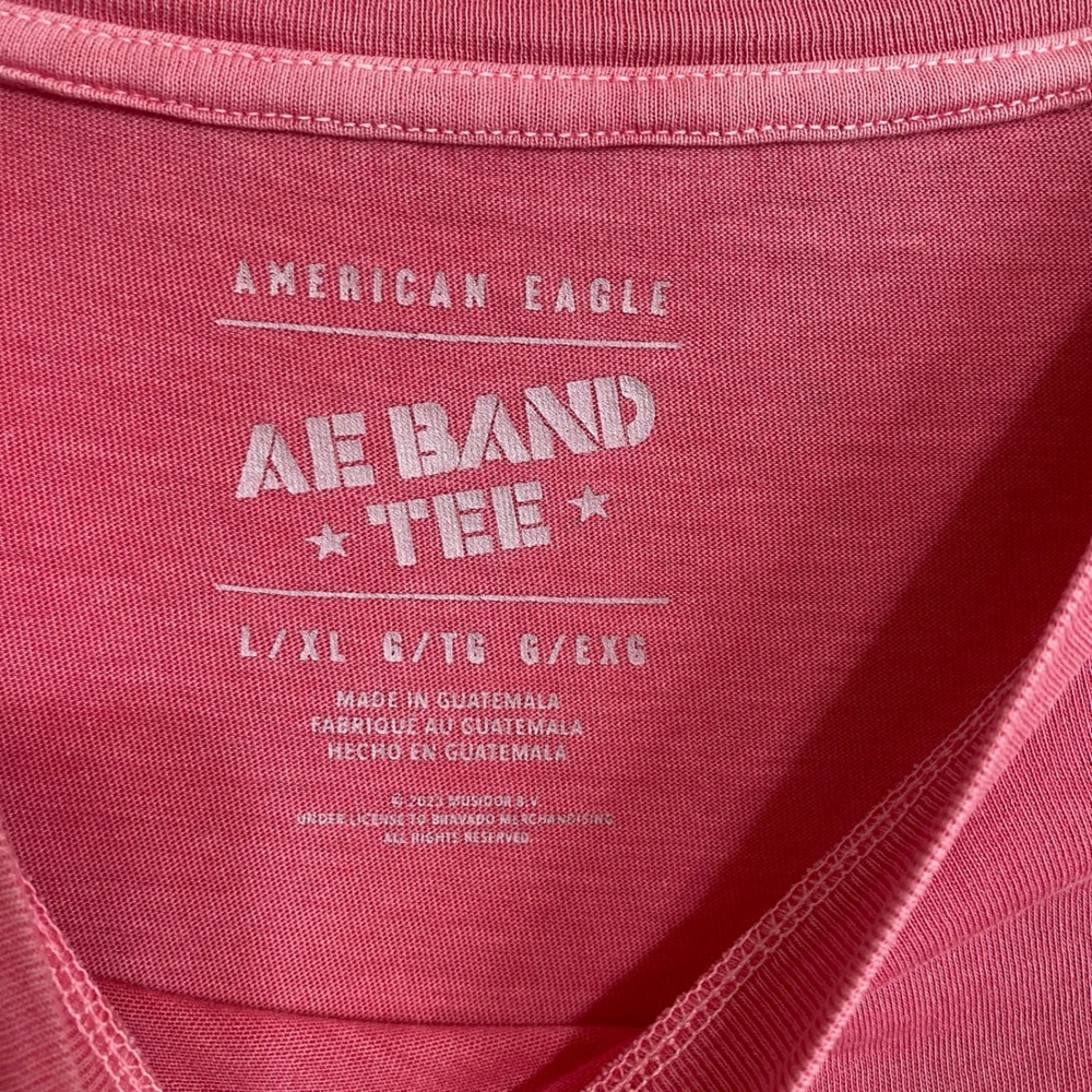 American Eagle Band Tee Lot 2 Queen Rolling Stones Pink Cream Rock T-Shirts L - Picture 6 of 11
